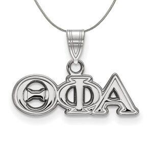 Sterling Silver Theta Phi Alpha Small Greek Necklace - 24 Inch